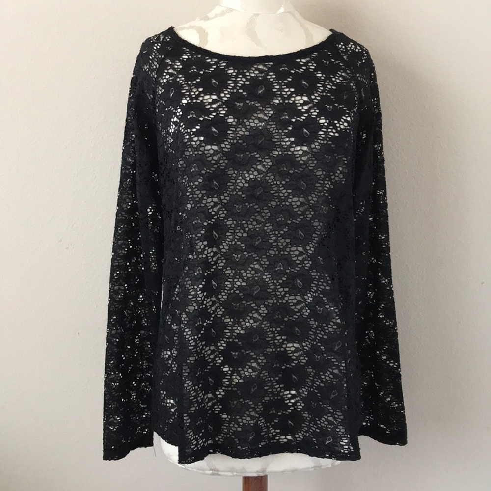 Free Kisses Laced Long Sleeve Top